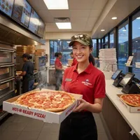 nhân viên tiệm pizza