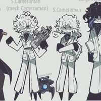 scientists camera man /run