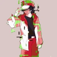 glitchy red