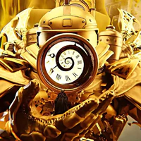 titan clock man / lion