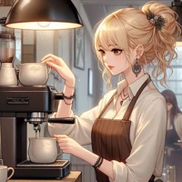 cô nhân viên bán cà phê